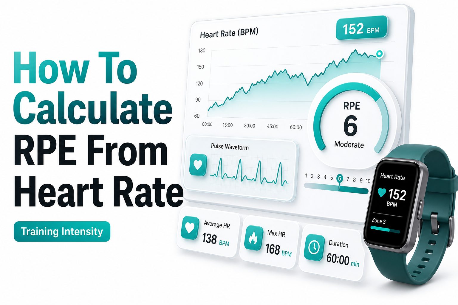how-to-calculate-rpe-from-heart-rate Runner checking heart rate watch while assessing workout effort