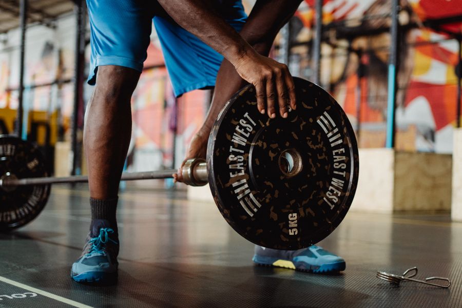 Beginner exercising in a fitness studio